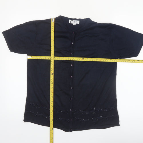 Casamia Exclusive Women's Black Short Sleeve Knit Cardigan S