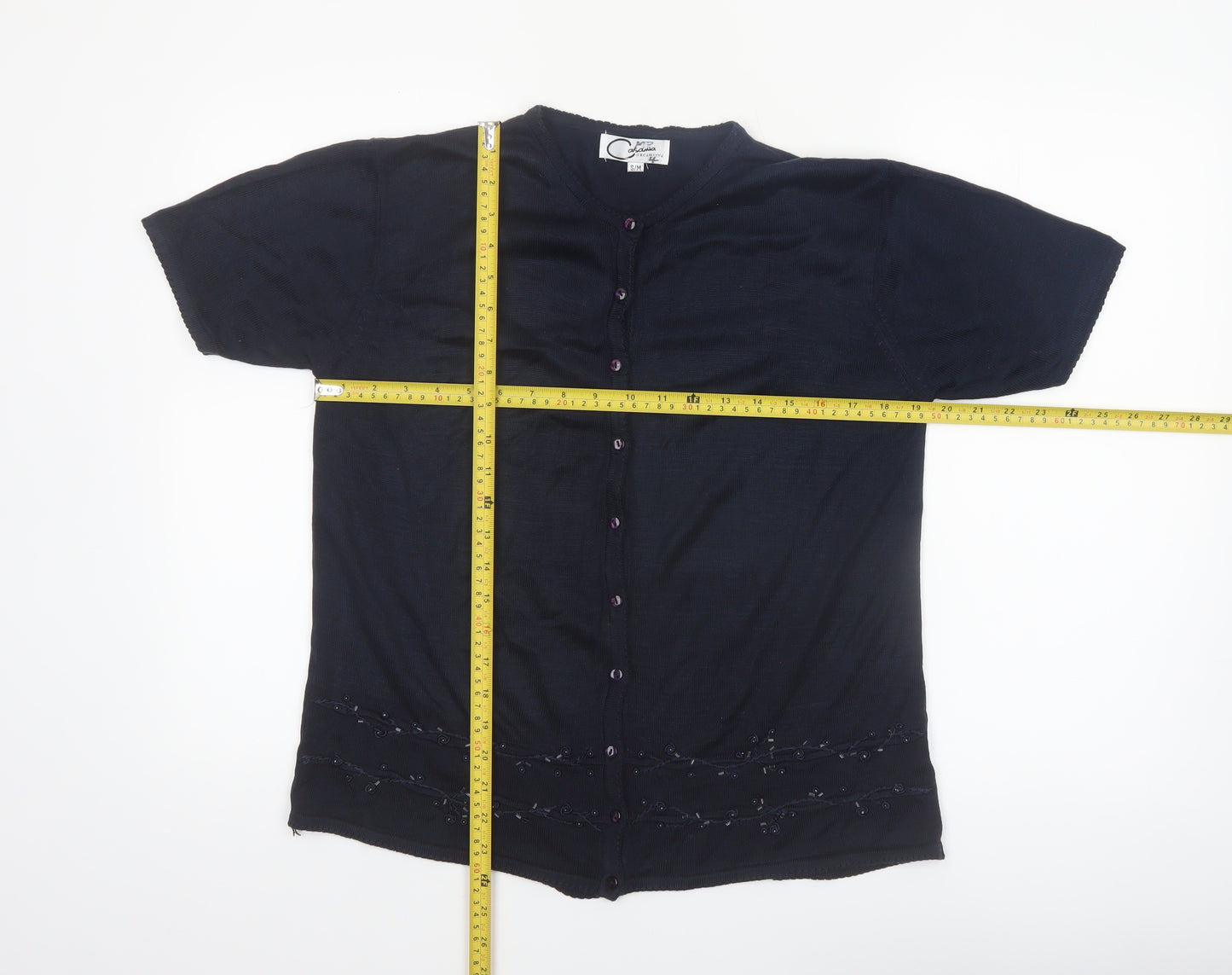 Casamia Exclusive Women's Black Short Sleeve Knit Cardigan S