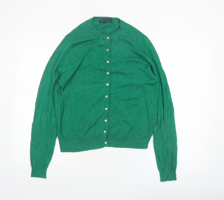 Marks and Spencer Women’s Green Size 14 Crew Neck Cardigan