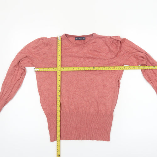 Marks and Spencer Women’s Pink Crew Neck Viscose Blend Jumper Size 10