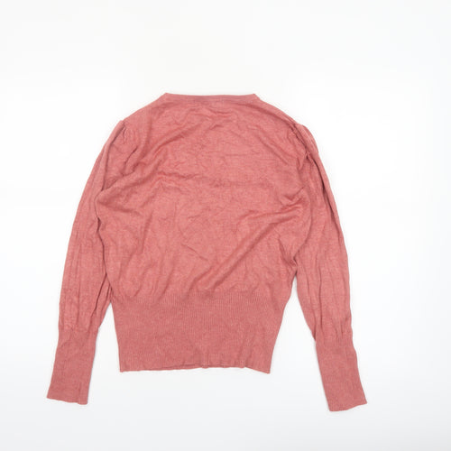 Marks and Spencer Women’s Pink Crew Neck Viscose Blend Jumper Size 10