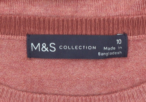 Marks and Spencer Women’s Pink Crew Neck Viscose Blend Jumper Size 10