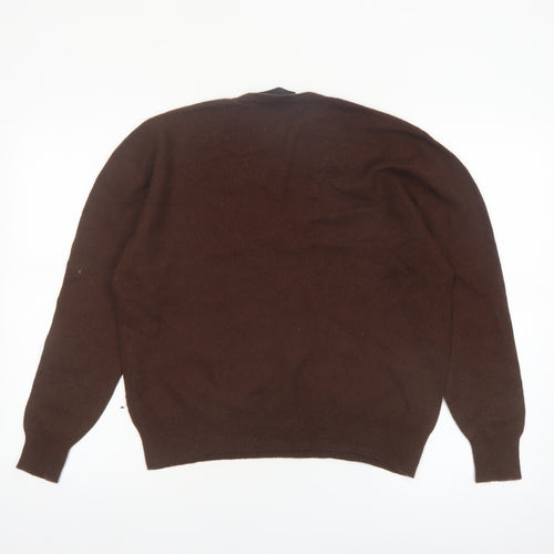 Zara Women Brown Wool Blend V-Neck Jumper Size L