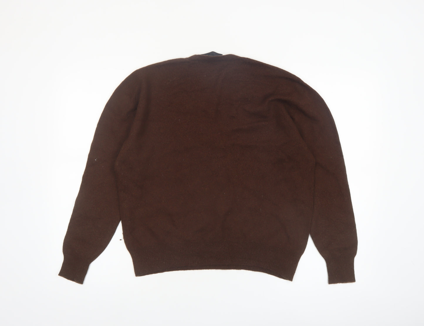 Zara Women Brown Wool Blend V-Neck Jumper Size L