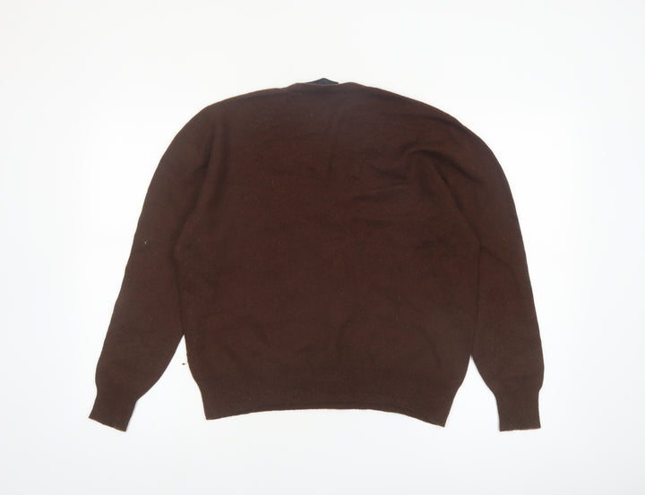 Zara Women Brown Wool Blend V-Neck Jumper Size L