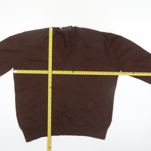 Zara Women Brown Wool Blend V-Neck Jumper Size L