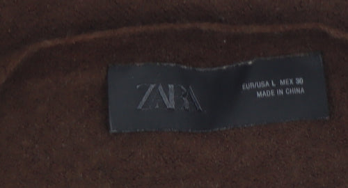 Zara Women Brown Wool Blend V-Neck Jumper Size L