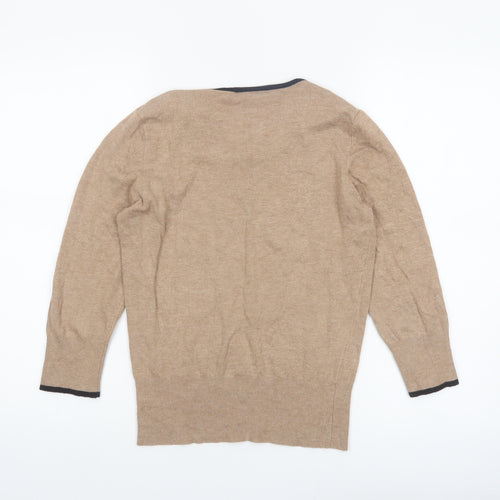 Wallis Women’s Beige Wool Blend Henley Jumper Size 10