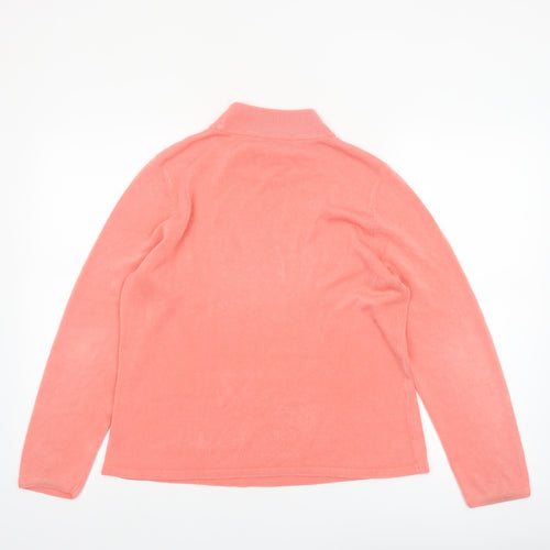 Bonmarché Women's Coral Pink Acrylic Roll Neck Jumper Size M
