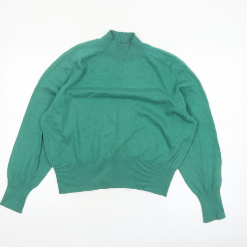 Next Women's Green Mock Neck Wool Blend Pullover Jumper Size 12
