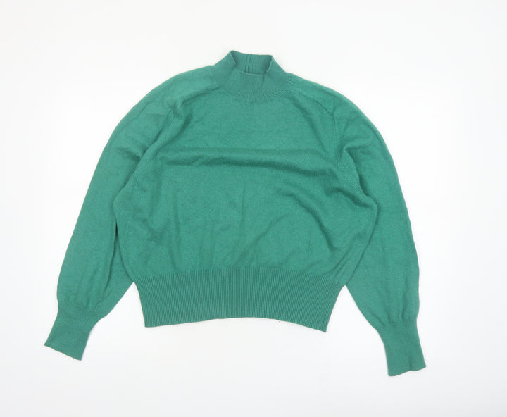 Next Women's Green Mock Neck Wool Blend Pullover Jumper Size 12