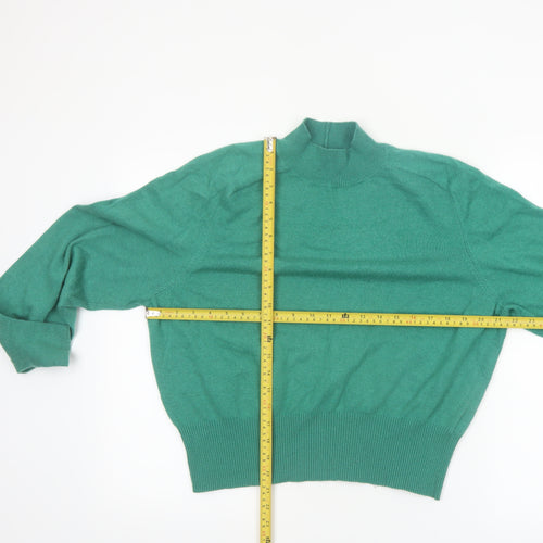 Next Women's Green Mock Neck Wool Blend Pullover Jumper Size 12