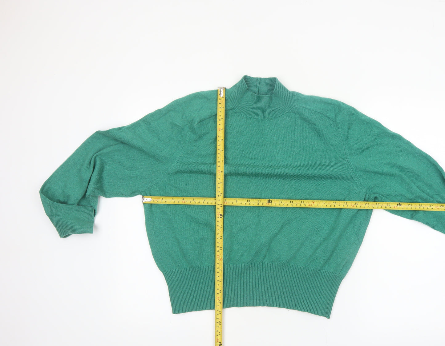 Next Women's Green Mock Neck Wool Blend Pullover Jumper Size 12