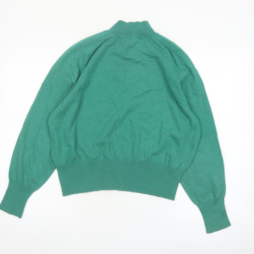 Next Women's Green Mock Neck Wool Blend Pullover Jumper Size 12