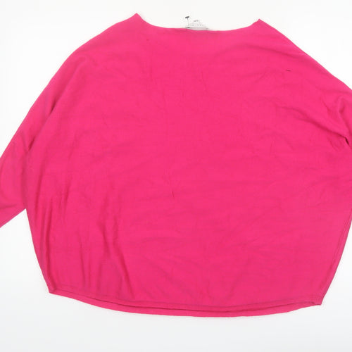 Amara Reya Women’s Pink Viscose Blend Batwing Jumper S/M