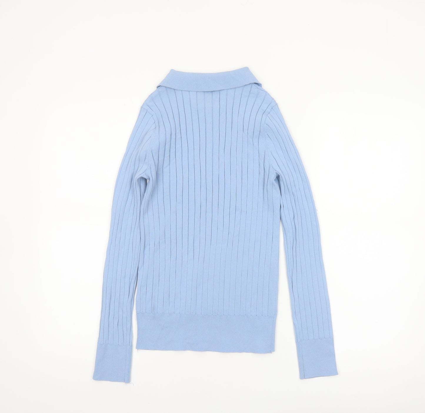 Primark Women’s Blue Collared Henley Knit Jumper Size S