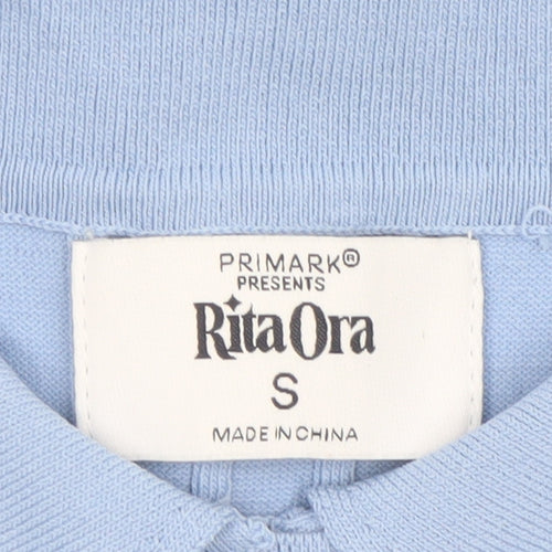 Primark Women’s Blue Collared Henley Knit Jumper Size S