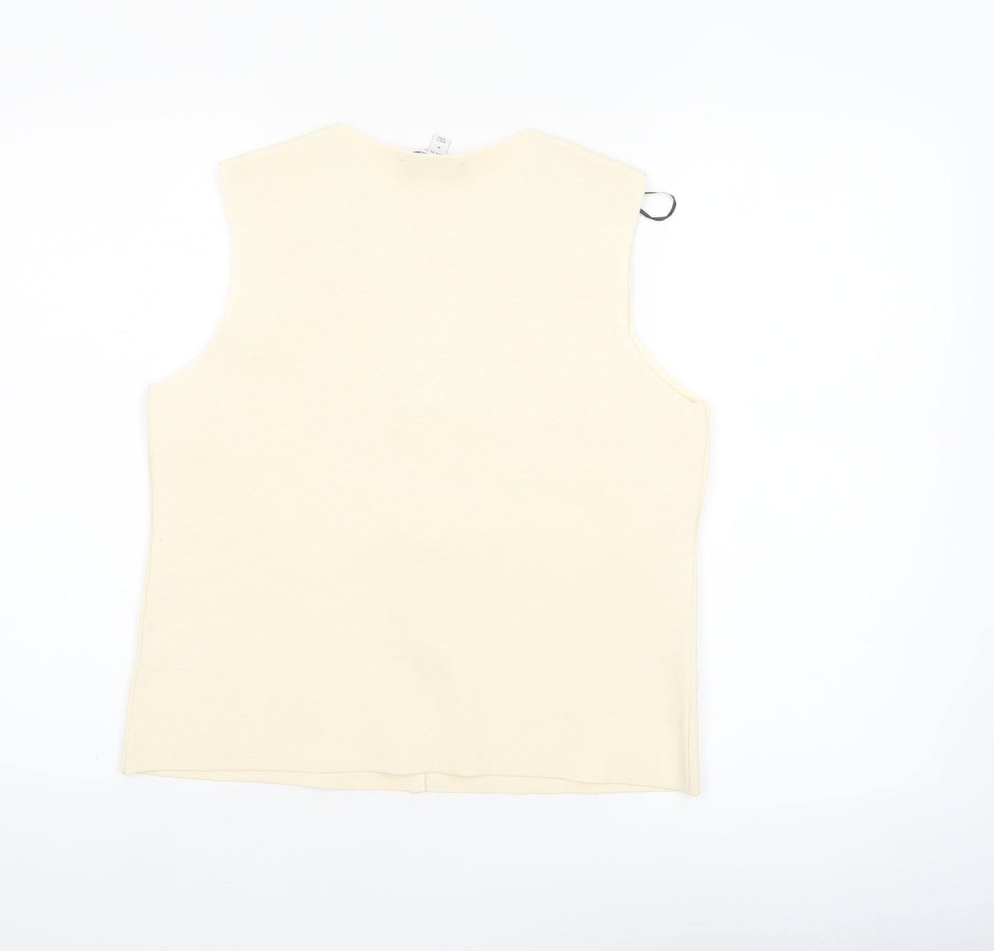 Marks and Spencer Women's Beige Sleeveless Knit Button Blouse Size M