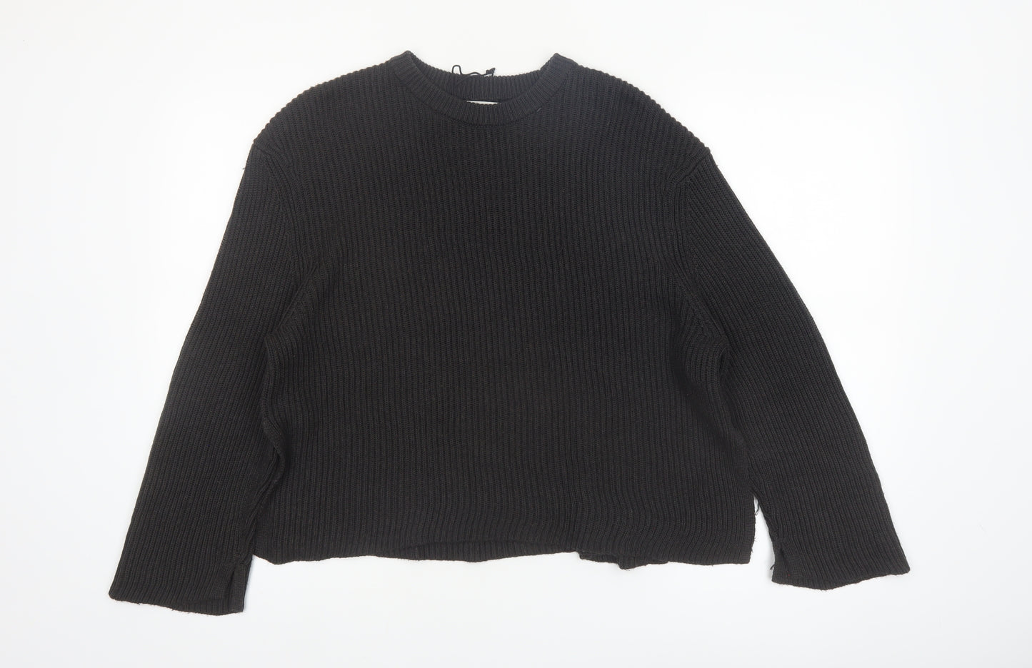 Pull&Bear Women’s Black Chunky Knit Pullover Jumper Size S
