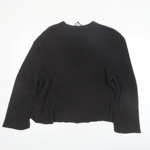 Pull&Bear Women’s Black Chunky Knit Pullover Jumper Size S