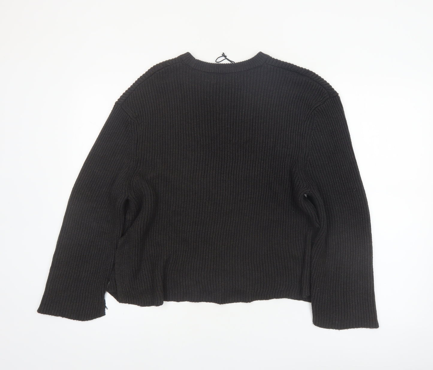Pull&Bear Women’s Black Chunky Knit Pullover Jumper Size S