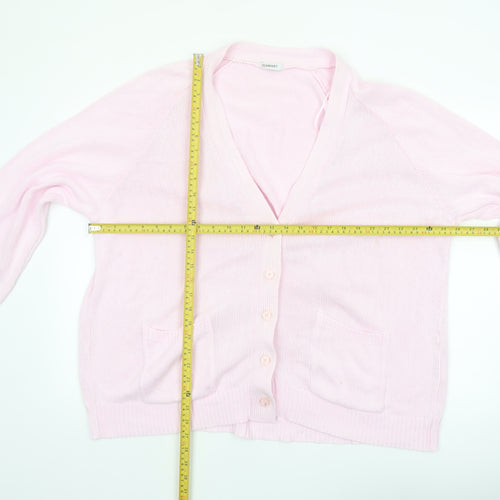 Damart Women’s Pink Cotton V-Neck Cardigan XL