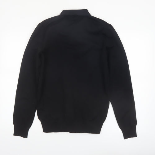 River Island Men’s Black Collared Half Zip Jumper Size M