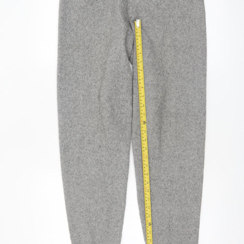 H&M Women’s Grey Knit Jogger Trousers Size S Wool Blend