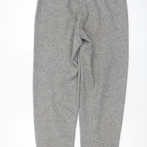 H&M Women’s Grey Knit Jogger Trousers Size S Wool Blend