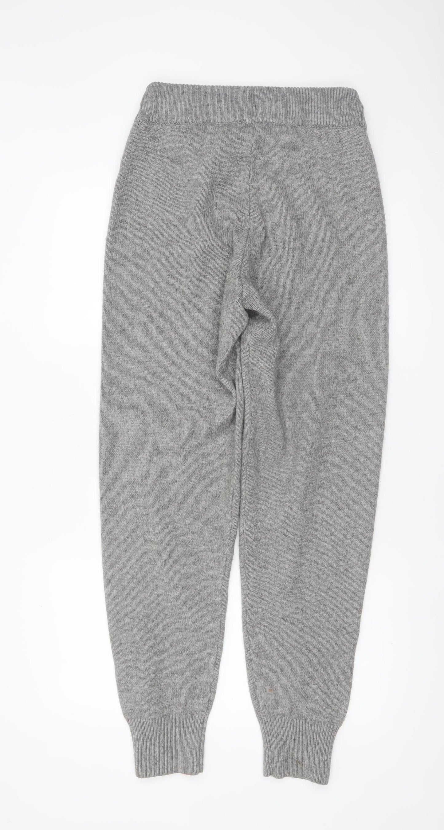 H&M Women’s Grey Knit Jogger Trousers Size S Wool Blend
