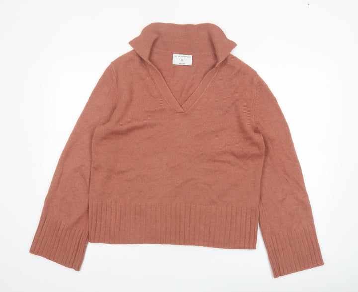 Primark Women Brown V-Neck Knit Jumper Size M Long Sleeve