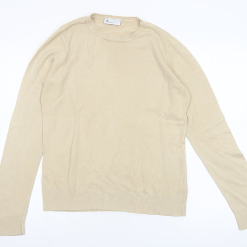 BH Women Beige Size 14 Crew Neck Long Sleeve Pullover Jumper