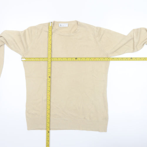 BH Women Beige Size 14 Crew Neck Long Sleeve Pullover Jumper