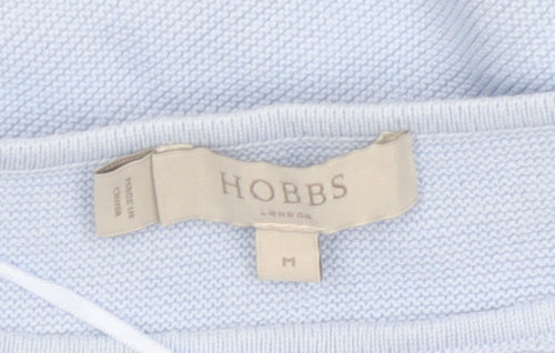 Hobbs Women's Blue Cotton Crew Neck Long Sleeve Jumper Size M