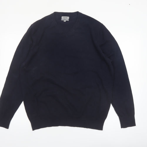 George Mens Black Cotton Rich V-Neck Pullover Jumper XL