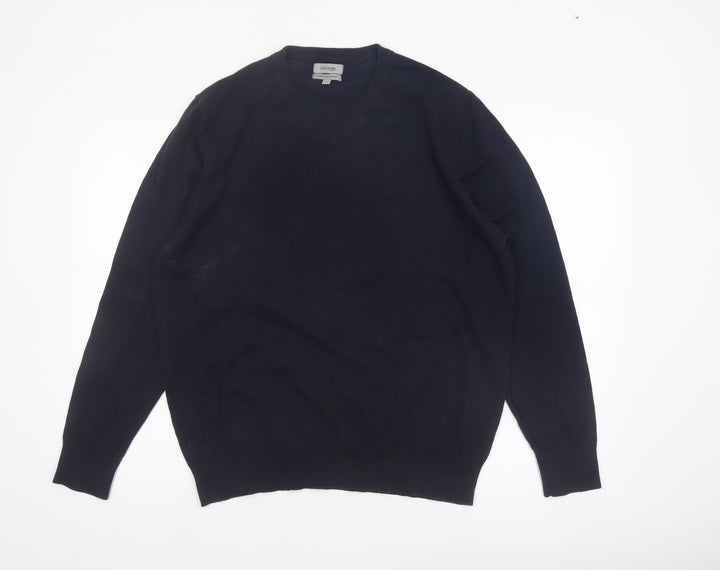 George Mens Black Cotton Rich V-Neck Pullover Jumper XL