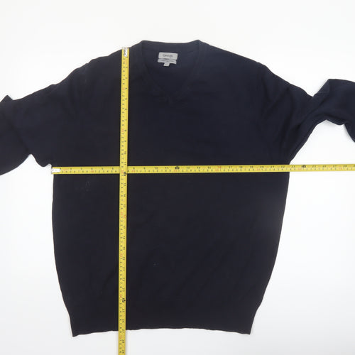George Mens Black Cotton Rich V-Neck Pullover Jumper XL