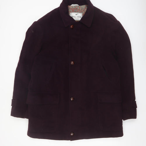 Franco Ancona Men's Brown Wool Overcoat Size 50 Classic Smart
