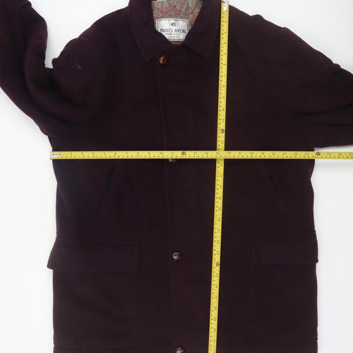 Franco Ancona Men's Brown Wool Overcoat Size 50 Classic Smart