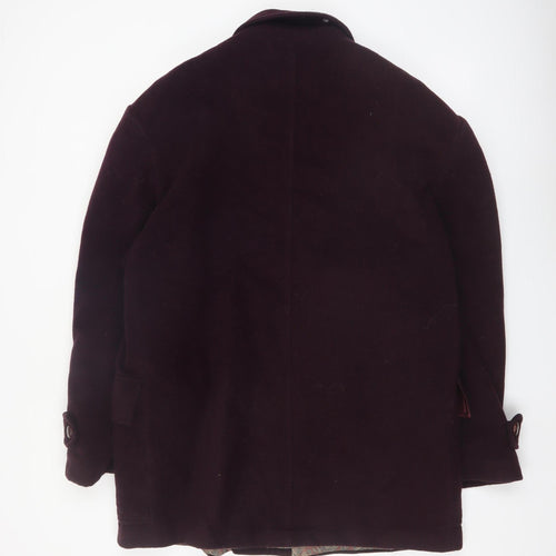 Franco Ancona Men's Brown Wool Overcoat Size 50 Classic Smart