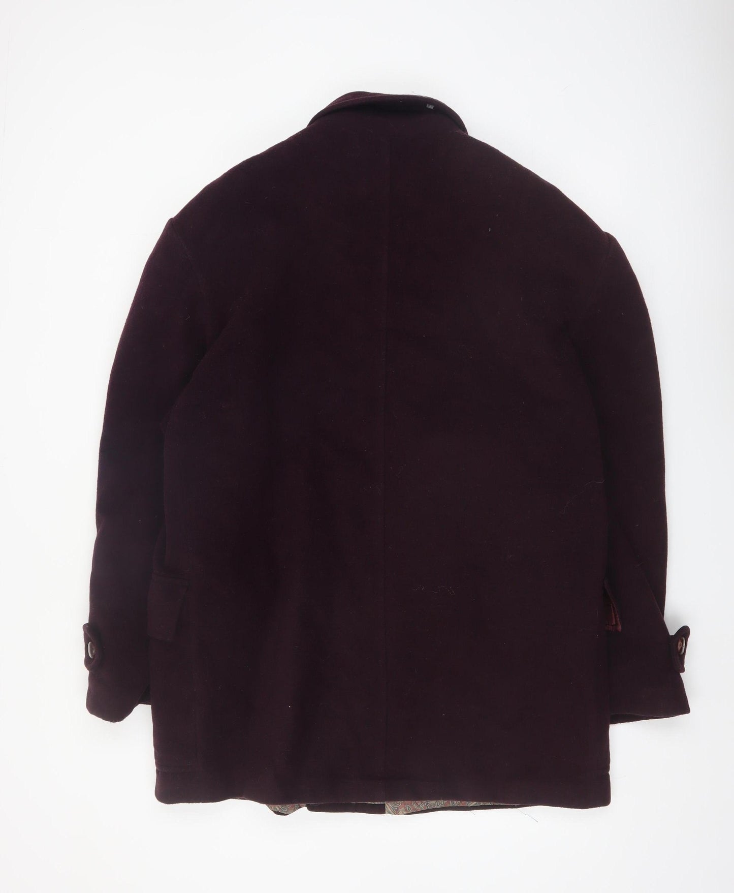 Franco Ancona Men's Brown Wool Overcoat Size 50 Classic Smart