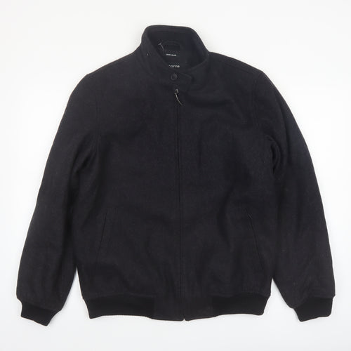 Claiborne Men's Black Wool Blend Bomber Jacket Size S