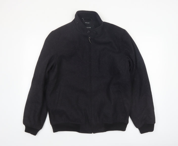 Claiborne Men's Black Wool Blend Bomber Jacket Size S