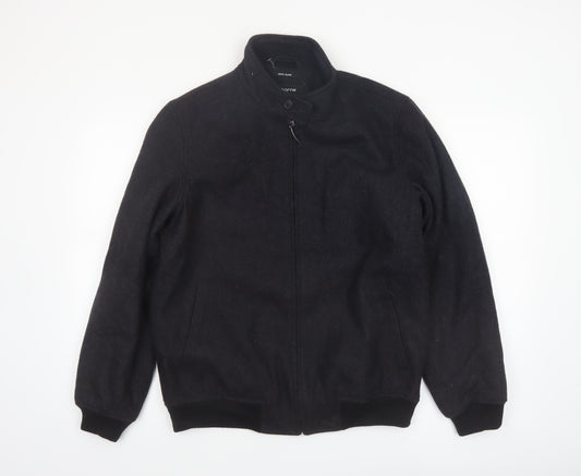 Claiborne Men's Black Wool Blend Bomber Jacket Size S