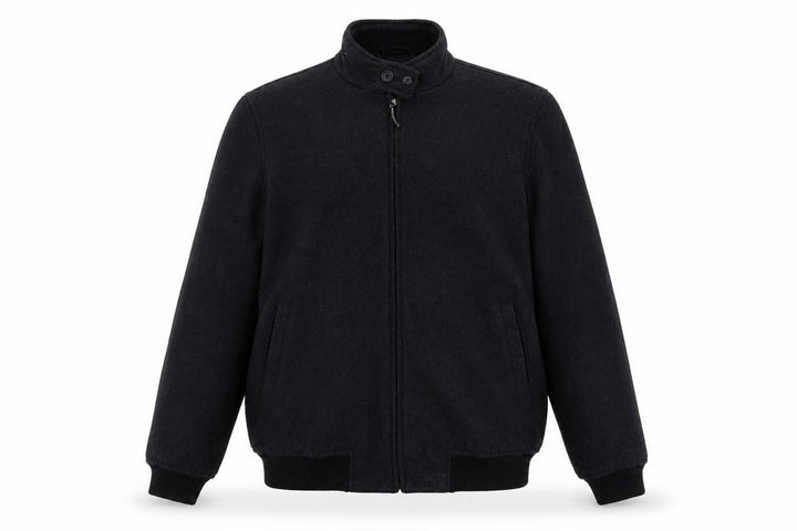 Claiborne Men's Black Wool Blend Bomber Jacket Size S