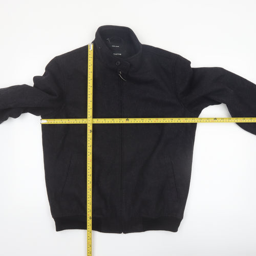 Claiborne Men's Black Wool Blend Bomber Jacket Size S