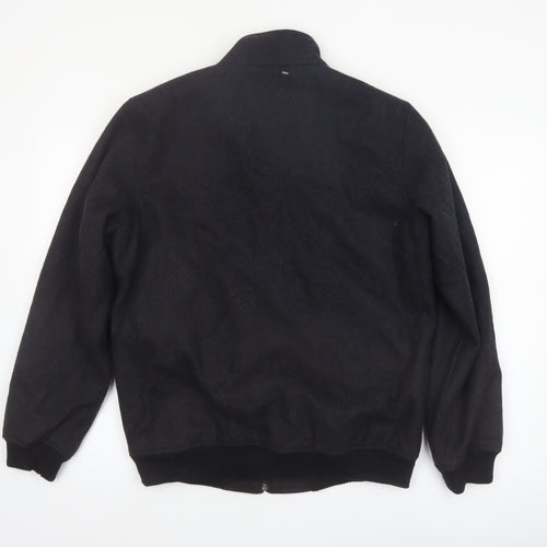 Claiborne Men's Black Wool Blend Bomber Jacket Size S