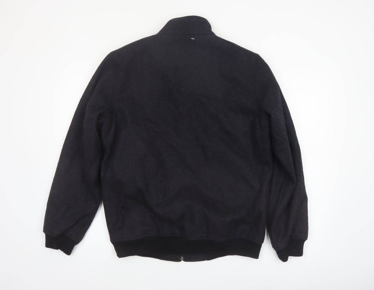 Claiborne Men's Black Wool Blend Bomber Jacket Size S