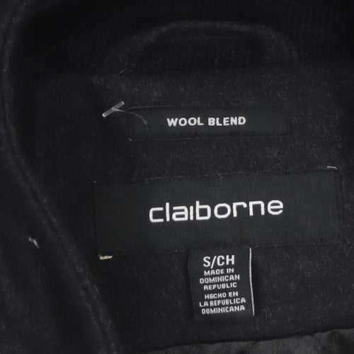 Claiborne Men's Black Wool Blend Bomber Jacket Size S