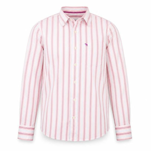 Abercrombie & Fitch Men’s Pink Striped Long Sleeve Cotton Shirt L